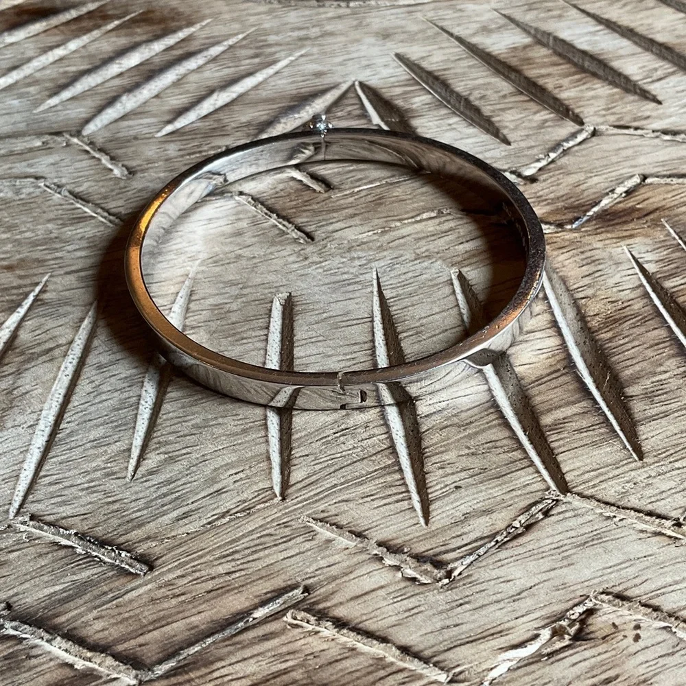 kate spade Silver-Tone Engraved Bangle Bracelet - Picture 3 of 6